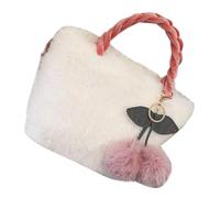 TOVINANNA Bolsa De Cerezas De Peluche Bolsos Bolsas Totalizador Largo Bolso De Piel Felpa Bolsa Crossbody Con Pelo Lindo Bolso Bandolera Bolsos De Mano Felpa Blanco