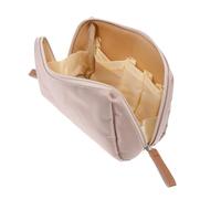 TOVINANNA Bolsa de Cosméticos en Nylon y PVC de Viaje Portátil para Guardar Artículos Personales Diseño de Capacidad Moderada Beige y Suministros de Viaje en Familia o Negocios