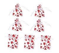 TOVINANNA Bolsa De Obsequio 50 Piezas Malla Roja Con Cordón Ajustable Forma Corazón Para San Valentín Fiesta Embalaje Almacenamiento Joyas Regalos Enamorado