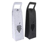 TOVINANNA Bolsa para Vino de Fieltro Diseño de Asa y Cierre, Paquete de 2 Piezas, Absorbente de Humedad y Fácil de Llevar, Adecuado para Cumpleaños y Recepciones