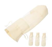 TOVINANNA Bolsas para Botella de Vino de Arpillera 4 Piezas con Ventana y Cordón, Bolsa Conveniente, Reutilizable, Color Beige Natural, Adecuado para Regalos y Embalaje en Celebraciones