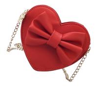 TOVINANNA Bolso Bandolera Corazón para Niñas Cadena, Elegante y Versátil de Pu Rojo para Diferentes Ocasiones, Práctico y Moderno