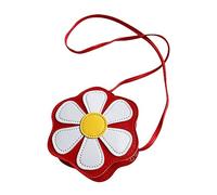 TOVINANNA Bolso Bandolera en Cuero PU Rojo Diseño de Flores para Niña Mini Bolso Hombro Ligero Espacio Moderado para Uso Diario y Compras