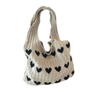 TOVINANNA Bolso de Mano para Mujer de Playa de Punto Bohemio Poliéster Transpirable y Diseño Espacioso Múltiples Bolsillos para Vacaciones y Uso Diario