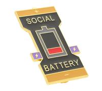 TOVINANNA Broche De Batería Social Interactivo Pin Deslizante De Batería Metálico Para Ropa Broche Para Mujer Diseño De Estado De Ánimo