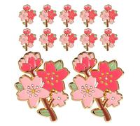 TOVINANNA Broche de Flor de Cerezo de Aleación de Zinc Esmaltado en Aceite Set de 12 Piezas Diseño Kawaii de Dibujos Animados Pin Decorativo para Solapa Mochila y Ropa Accesorio