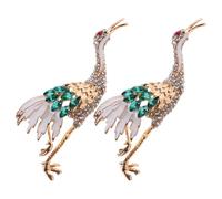 TOVINANNA Broche de Grulla para Mujer Aleación, Perlas y Brillantes, Diseño Delicado y Elegante para Fiesta y Ceremonia, 2 Piezas