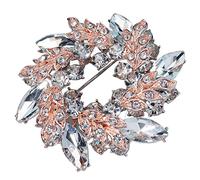 TOVINANNA Broche de para Mujer Alfiler Decorativo con Diseño Único y Brillantes Accesorio Elegante para Vestidos de Novia y Ropa de Fiesta Color Rosa Dorado