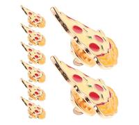TOVINANNA Broche de Pizza de Aleación para Mujer, 8 Piezas Coloridas de Dibujos Animados, Insignias de Comida Rápida, Broches de Cuello para Fiestas y Uso Diario