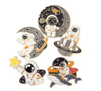 TOVINANNA Broche de Ropa Astronauta y Pin Decorativo de Esmalte, Aleación Resistente, Pequeño y Color Delicado, para Mujer y Hombre, Accesorio para Chaquetas, Mochilas y Sombreros, Set de 5