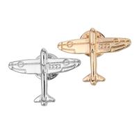 TOVINANNA Broche de Solapa Avión 2 Piezas Miniatura Oro y Plata, Pin de Solapa Formal para Hombre y Mujer, Accesorio Elegante para Traje, Camisa y Eventos Formales, Alfiler de Estilo