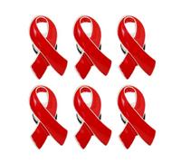 TOVINANNA Broches de Lazo Rojo Pequeños 6 Piezas de Prevención del Vih para Ropa Accesorios de Concientización Sida Pins Decorativos para Mujeres y Eventos Solidarios