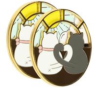 TOVINANNA Broches para Mujer de Gato Diseño Giratorio, Aleación Resistente, 2 Piezas, Accesorios Creativos y Divertidos para Diferentes Ocasiones