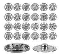 TOVINANNA Broches para Ropa de Metal, Botones a Presión para Coser, 50 Pcs, 19mm, Plata, Cierre Invisible para Pantalones y Ropa