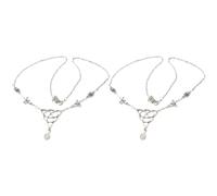 TOVINANNA Cadena la Cabeza de Aleación, 2 Piezas, Tocado Delicado con Cuentas Brillantes Ajustable para Bodas y Fiestas, Accesorio Elegante para Peinados de Novia