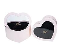 TOVINANNA Caja De 2 Piezas Caja De De Flores Cajas Decorativas Con Tapa Decorativas Almacenamiento En Forma De Corazón Cajas De Anillos Rosa Atasco De Papel