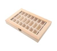 TOVINANNA Caja de Colección de Minerales y Rocas de Madera Tapa Transparente para Exhibición y Almacenamiento en Colecciones Privadas y Museos