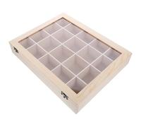 TOVINANNA Caja de Madera para Coleccionar Rocas Organizador Compartimentos Divididos para Muestras de Cristal Vitrina para Exhibir Gemas Sueltas Colección de Minerales