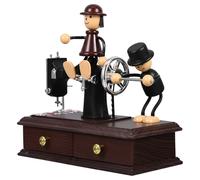 TOVINANNA Caja de Música Creativa Mini Máquina de Coser Decorativa para Escritorio Juguete Musical para Obsequio de Cumpleaños Sonido Claro y Diseño Vintage Artesanal