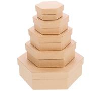 TOVINANNA Caja Hexagonal de Regalo DIY Papel Kraft para Embalaje y Almacenaje de Unidades Diferentes para Fiestas Bodas y Regalos Creativos