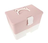 TOVINANNA Caja Organizadora de Esmaltes de Portátil con Doble Almacenamiento Lámparas Kits de Manicura Técnicas Herramientas de Maquillaje Color Rosa