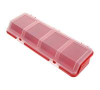 TOVINANNA Caja Organizadora de Tornillos de Plástico Roja, 2 Unidades, con Compartimentos y Tapa Apilable, Organizador Compacto para Piezas y Almacenamiento en Bricolaje y Herramientas