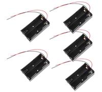 TOVINANNA Caja Portapilas Paquete de 5 Piezas para 2 Pilas AA con Diseño de Clip de Resorte y Cables, Material Plástico y Metal para Robot Móvil y Sistema Monolítico