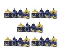 TOVINANNA Cajas de Obsequio de Eid Mubarak para Golosinas 20 Piezas con Diseño Islámico de Luna Estrella y Castillo Caja de Cartón Portátil para Dulces y Souvenirs Festivos de Ramadán