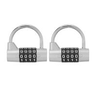 TOVINANNA Candado de Combinación de 4 Dígitos para Taquilla y Equipaje, Candado Metálico Resistente Plateado, 2 Piezas, Portátil, Adecuado para Gimnasio, Mochilas y Cajas de Herramientas