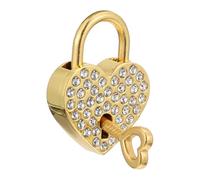 TOVINANNA Candado del Amor en Forma de Corazón Dorado, Resistente al Óxido, Hecho de Aleación de Zinc, Seguro para Equipaje Puentes Deseos