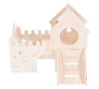 TOVINANNA Casa con Diseño de Doble Capa y Ventana Transparente Laberinto de Madera para Observación Fácil para Hámsteres y Jerbos