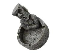 TOVINANNA Cenicero Estatua de Piedra Moai de Resina, Decoración para Escritorio Anti-caída, Diseño Retro Moderno Hogar y Cumpleaños