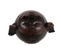 TOVINANNA Cenicero Portátil de Cerámica con Tapa en Forma de Gato Suerte, Resistente al Viento, Adecuado para Balcones y Salas de Estar, Diseño Retro Decorativo