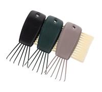 TOVINANNA Cepillo Limpiador Multiusos para Cepillos y Peines de Cabello, 3 Piezas, Colores Gris, Verde Oscuro y Negro, Tamaño Mini, Herramienta Ergonómica para Limpieza Profunda en