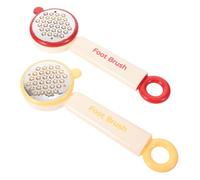 TOVINANNA Cepillo para Pies Lima de Acero Inoxidable Exfoliante y Removedor de Callos para Ducha Limpiador de Dedos y Talones 2 Piezas en Rojo y Amarillo Cuidado de Pies Profesional y