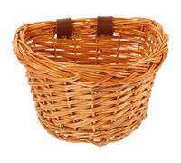 TOVINANNA Cesta para Bicicleta Delantera Tejida de Mimbre, Desmontable y Espaciosa, Adecuado para Ciclismo al Aire Libre y Decoración de Bicicletas Color Aleatorio