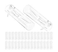 TOVINANNA Clavijas de Soporte para Estantes de Gabinete 40 Piezas 69X20 MM Clips de Plástico Transparentes Bloqueo Automático para Estantes de Cocina y Baño Resistentes y Adaptables