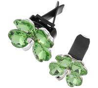 TOVINANNA Clip de Ventilación de Aire para Coche Diseño de Cuatro Hojas Suerte, Difusor Aromático de Aleación Acrílica, Decoración Interior de Coche Diy, Pack de 2 Piezas