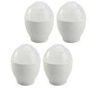 TOVINANNA Cocedor de Huevos para Microondas 4 Piezas, Accesorio de Cocina Seguro de Pp Blanco, Apto para Horno, Adecuado para Preparar Desayunos Rápidos y Nutritivos