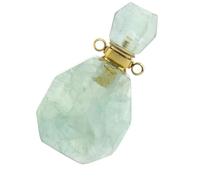 TOVINANNA Colgante de Fluorita Natural Mini Botella para Perfume y Aceites Esenciales, Frasco de Cristal Verde sin Cadena, Accesorio Decorativo para Aromaterapia y Joyería Femenina