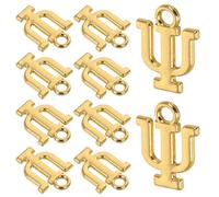 TOVINANNA Colgantes de Letras Griegas de Aleación de Zinc Dorada para Hacer Joyas, 10 Piezas, Cómodos de Llevar, Ideales para Pulseras y Proyectos de Bisutería