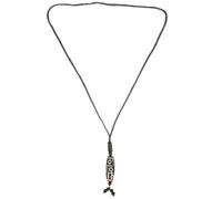 TOVINANNA Collar Budista para Mujer Colgante de Amuleto Dzi de Ágata Negro, Estilo Étnico, Protección para Salud y Buena Fortuna, Adecuado para Sesiones Fotográficas