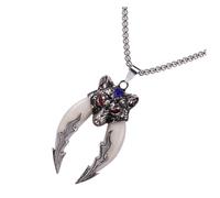 TOVINANNA Collar Colgante de Hombre Doble Colmillo Salvaje, Estilo Hip-hop, Aleación Ligera y Resistente, para Uso Diario y Ocasiones Informales, Tamaño Pequeño, Joyería Masculina Moderna