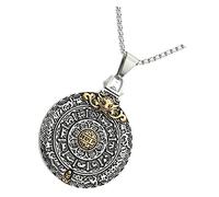 TOVINANNA Collar Del Zodiaco Chino Unisex Retro Acero Inoxidable Colgante De Amuleto Suerte Cadena Cuadrada Perlas Para Hombres y Mujeres Uso Diario Fiesta