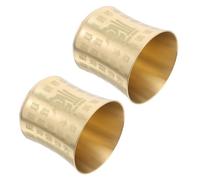 TOVINANNA Copa de Latón Retro 2 Piezas Taza de Té Kung Fu sin Asa para Ceremonias Cáliz Asiático para Ofrendas Budistas y Degustación Vaso para Jugo y Meditación Espiritual