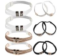 TOVINANNA Cordones Antideslizantes para Zapatos de Tacón Banda Elástica de Pu y Strass, Ajustables y Reemplazables, Ideales para Caminar en Caminos de Piedra Irregulares