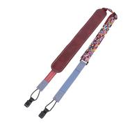 TOVINANNA Correa Ajustable para Ukelele Doble Gancho J sin Perforaciones de Piel Sintética PU Azul Diseño Étnico para Adultos Banda de Hombro Cómoda y Segura para Uso Color Aleatorio