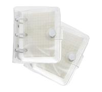 TOVINANNA Cuaderno de Espiral Mini Transparente Pvc, 2 Juegos 50 Hojas Cuadriculadas, 3 Anillas, Cuaderno Multifunción Portátil para Hogar, Oficina y Escuela, Incluye 5 Fundas Transparentes