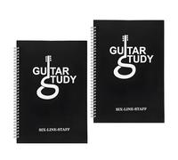 TOVINANNA Cuaderno de Partituras para Guitarra con 6 Líneas y Diagramas de Acordes, 2 Piezas con 50 Hojas, Material Pp y Papel Resistente para Clases de Música