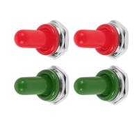 TOVINANNA Cubiertas de Goma Impermeables para Interruptores de Palanca de Guitarra 12 MM Protectores de Polvo y Humedad Set de 4 Piezas 2 Rojas 2 Verdes para Uso en Conciertos y Estudio